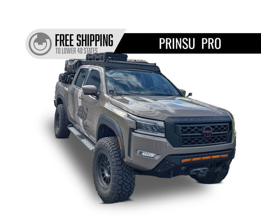 Prinsu PRO Series 1200lbs Roof Rack for 2022-2024 Nissan Frontier - Black Powder Coat (No Drill) - Recon Recovery