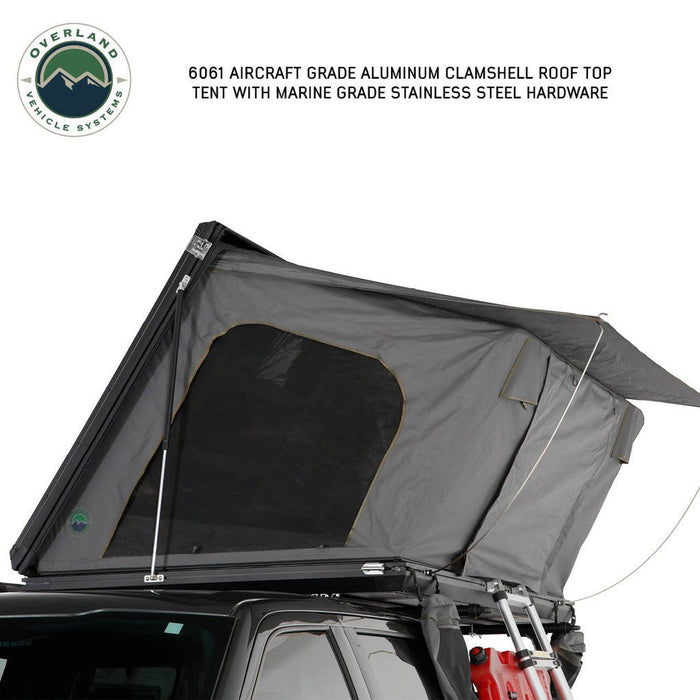 Overland Vehicle Systems 18109901 Sidewinder Aluminum Hard Shell Rooftop Tent + Removable Crossbars - 3 Persons - Recon Recovery