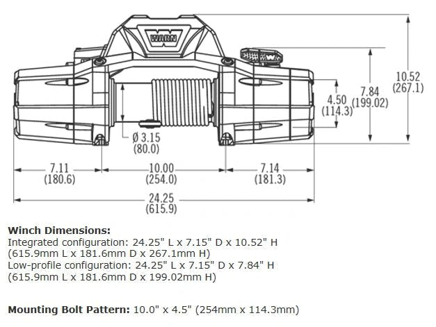 Warn 88980 Zenon 8 Electric Winch - 8,000 lbs. Pull Rating, 100 ft. Steel Line - Recon Recovery