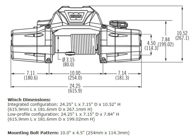 Warn 88990 Zenon 10 Electric Winch - 10,000 lbs. Pull Rating, 80 ft. Steel Line - Recon Recovery