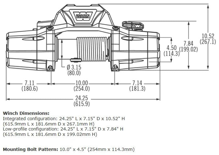 Warn Zenon 8-S 89305 Electric Winch - 8,000 lbs. Pull Rating, 100 ft. Synthetic Line - Recon Recovery