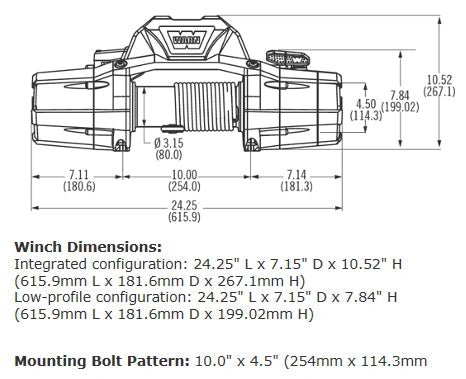 Warn 89611 Zenon 10-S Electric Recovery Winch - 10,000 lbs. 100 ft. Spydura Synthetic Rope - Recon Recovery