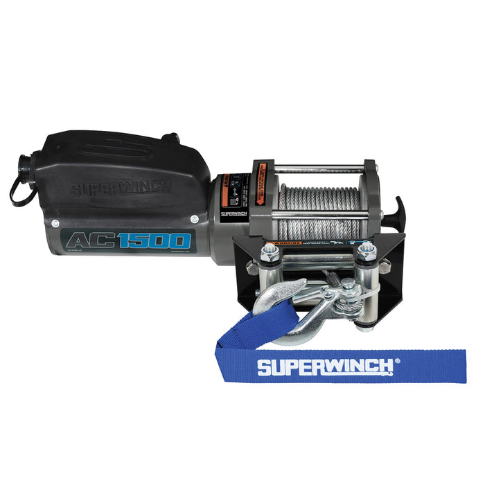 Superwinch 1715001 Utility AC 1500 Winch - 1,500 lbs. Pull Rating, 35 ft. Line
