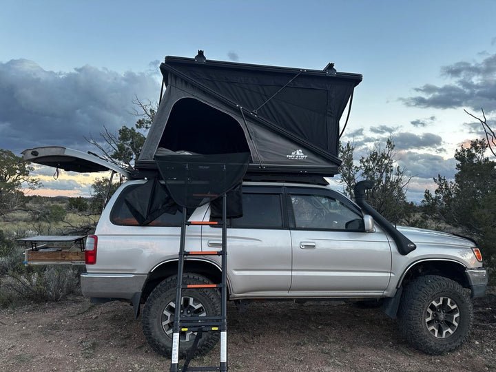 roof rack for roof tent Tuff Stuff Overland TS-1-1800BLK Alpine Fiftyone Aluminum Shell Roof Top Tent