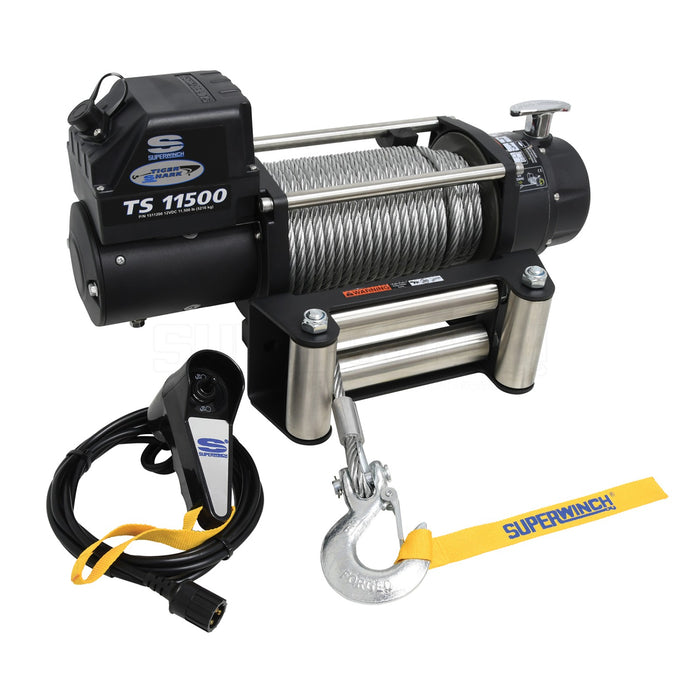 Superwinch 1511200 Electric Tiger Shark 11500 Winch - 11,500 lbs. Pull Rating, 84 ft. Line