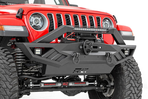 Rough Country Full Width Front Bumper for 07-24 Wrangler JK JL & Gladiator JT - Recon Recovery