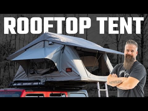 Rough Country 99049 Rooftop Tent - Polyester Fabric, Gray, 3 Person with Ladder Extension - Recon Recovery