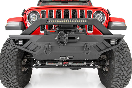 Rough Country Full Width Front Bumper for 07-24 Wrangler JK JL & Gladiator JT - Recon Recovery