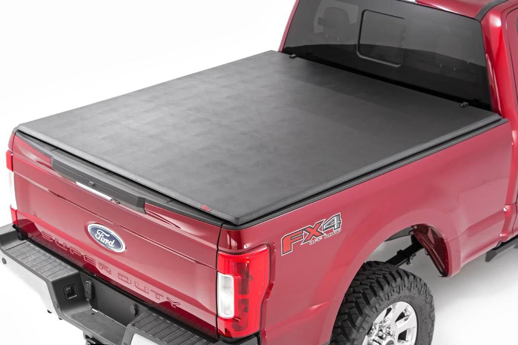 Rough Country 41517650 Tri-Fold Soft Tonneau Cover for 2017-2024 F250 & F350 (6'10" Bed) - Recon Recovery