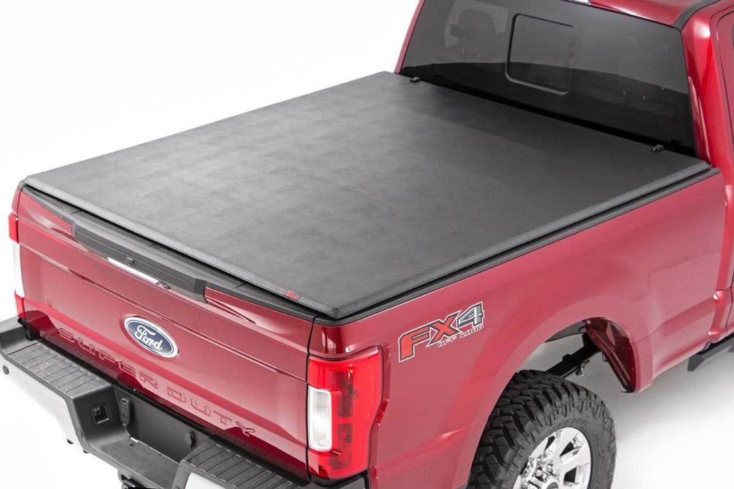 Rough Country 41599650 Tri Fold Soft Tonneau Cover for 1999-2016 Ford F250 F350 Super Duty (6'10" Bed) - Recon Recovery