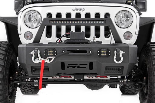 Rough Country 11826 Stubby Front Hoop Bumper for (07-24) Jeep Wrangler JK JL & Gladiator JT - Recon Recovery