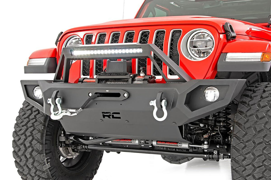 Rough Country 10585 Full Width Front Bumper for 07-24 Jeep Wrangler JK JL & Gladiator JT - Recon Recovery