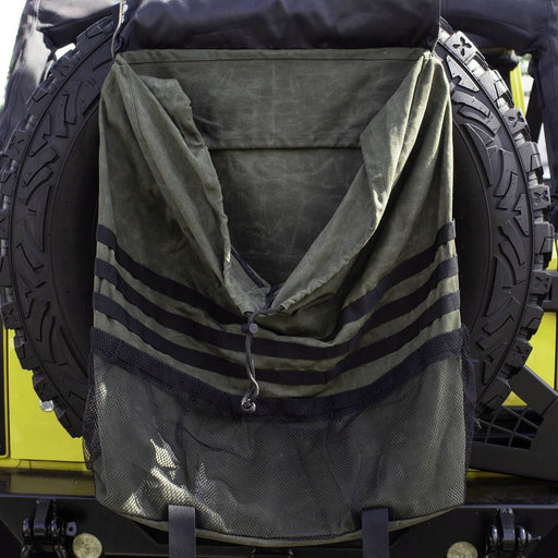 Overland Vehicle Systems Spare Tire Large Trash / Storage Bag Waxed Canvas Soft Bag - Recon Recovery