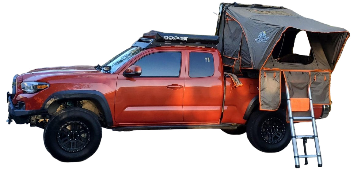 Tuff Stuff Overland TS-RTT-CS2-BK Alpha II Hard Shell Side Open Rooftop Tent, Black - 2 Person +$200 Gift Card - Recon Recovery