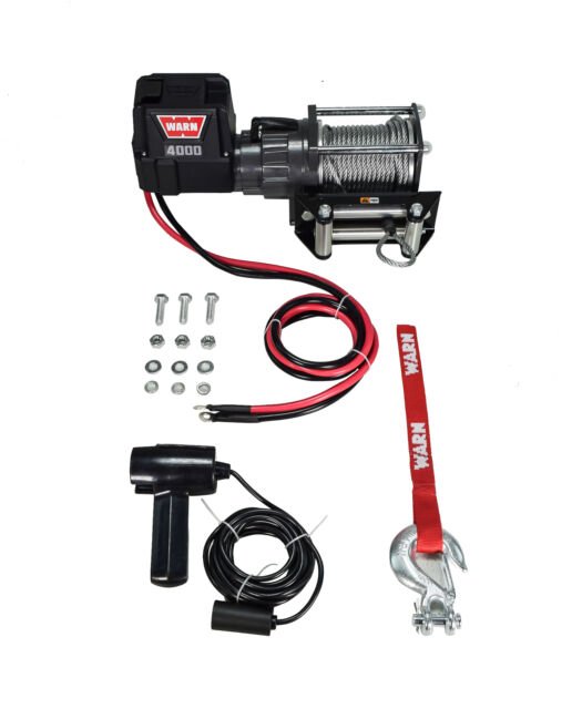 Warn 94000 DC 12V 4000 Electric Winch - 4,000 lbs. Pull Rating, 43 ft. Steel Line - Recon Recovery