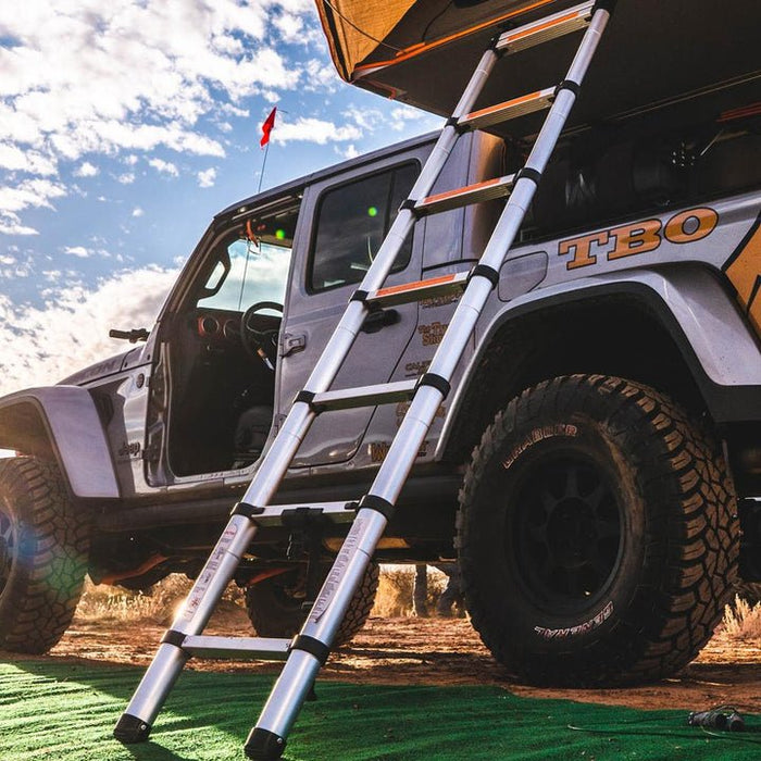 roof top tent ladder Tuff Stuff Overland TS-LDR-TELE-2.6M Roof Top Tent Telescoping Extension Ladder, 97 In