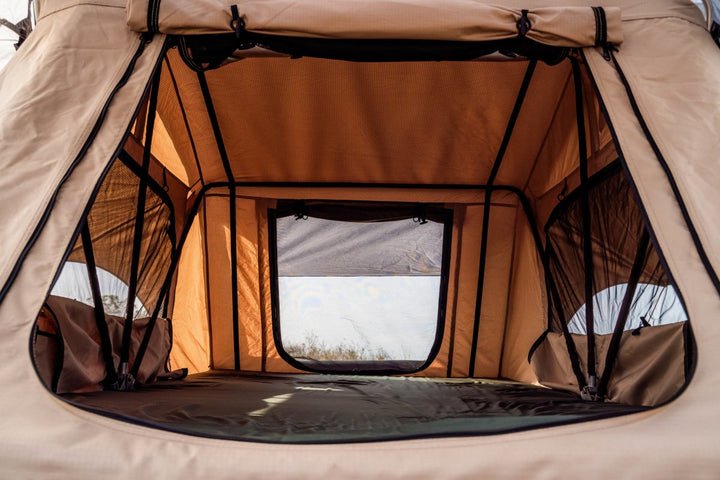roof top tent inside Tuff Stuff Overland Trailhead Roof Top Tent, 2 Person